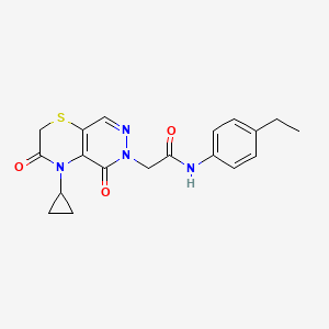 molecular formula C19H20N4O3S B2813736 2-(4-cyclopropyl-3,5-dioxopyridazino[4,5-b][1,4]thiazin-6-yl)-N-(4-ethylphenyl)acetamide CAS No. 1286700-10-4