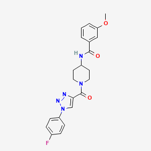 molecular formula C22H22FN5O3 B2813742 N-(1-(1-(4-fluorophenyl)-1H-1,2,3-triazole-4-carbonyl)piperidin-4-yl)-3-methoxybenzamide CAS No. 1251550-44-3