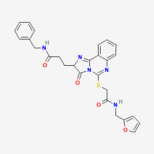 N-benzyl-3-{5-[({[(furan-2-yl)methyl]carbamoyl}methyl)sulfanyl]-3-oxo-2H,3H-imidazo[1,2-c]quinazolin-2-yl}propanamide