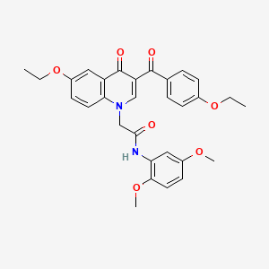molecular formula C30H30N2O7 B2813752 N-(2,5-dimethoxyphenyl)-2-(6-ethoxy-3-(4-ethoxybenzoyl)-4-oxoquinolin-1(4H)-yl)acetamide CAS No. 898343-46-9