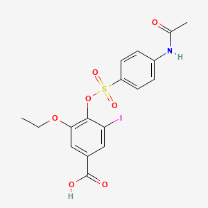 molecular formula C17H16INO7S B2813760 4-({[4-(乙酰氨基)苯基]磺酰氧}氧基)-3-乙氧基-5-碘苯甲酸 CAS No. 1987113-51-8