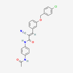 (E)-N-(4-acetamidophenyl)-3-[3-[(4-chlorophenyl)methoxy]phenyl]-2-cyanoprop-2-enamide