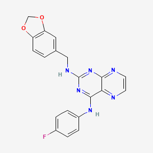 N2-(benzo[d][1,3]dioxol-5-ylmethyl)-N4-(4-fluorophenyl)pteridine-2,4-diamine