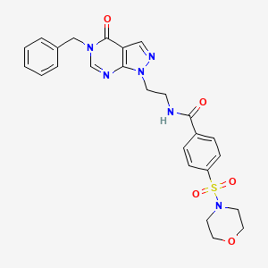 molecular formula C25H26N6O5S B2813786 N-(2-(5-benzyl-4-oxo-4,5-dihydro-1H-pyrazolo[3,4-d]pyrimidin-1-yl)ethyl)-4-(morpholinosulfonyl)benzamide CAS No. 921911-58-2