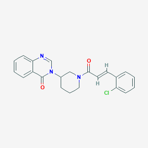 molecular formula C22H20ClN3O2 B2813787 (E)-3-(1-(3-(2-chlorophenyl)acryloyl)piperidin-3-yl)quinazolin-4(3H)-one CAS No. 2035022-99-0