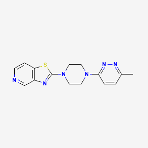 molecular formula C15H16N6S B2813789 2-[4-(6-Methylpyridazin-3-yl)piperazin-1-yl]-[1,3]thiazolo[4,5-c]pyridine CAS No. 2380071-79-2