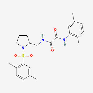 molecular formula C23H29N3O4S B2813795 N1-(2,5-dimethylphenyl)-N2-((1-((2,5-dimethylphenyl)sulfonyl)pyrrolidin-2-yl)methyl)oxalamide CAS No. 896290-53-2