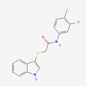 N-(3-chloro-4-methylphenyl)-2-(1H-indol-3-ylsulfanyl)acetamide