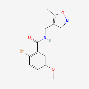molecular formula C13H13BrN2O3 B2813800 2-bromo-5-methoxy-N-((5-methylisoxazol-4-yl)methyl)benzamide CAS No. 2034545-40-7