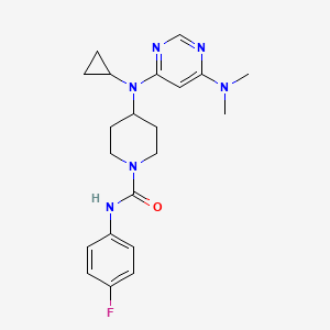 4-[Cyclopropyl-[6-(dimethylamino)pyrimidin-4-yl]amino]-N-(4-fluorophenyl)piperidine-1-carboxamide