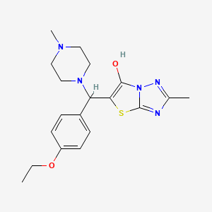 molecular formula C19H25N5O2S B2813803 5-((4-乙氧基苯基)(4-甲基哌嗪-1-基)甲基)-2-甲基噻唑并[3,2-b][1,2,4]三唑-6-醇 CAS No. 869343-43-1