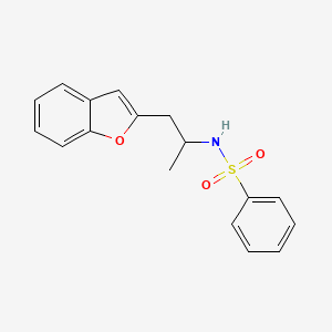 molecular formula C17H17NO3S B2813804 N-(1-(benzofuran-2-yl)propan-2-yl)benzenesulfonamide CAS No. 2034380-57-7