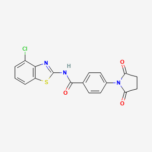 molecular formula C18H12ClN3O3S B2813817 N-(4-chlorobenzo[d]thiazol-2-yl)-4-(2,5-dioxopyrrolidin-1-yl)benzamide CAS No. 313405-84-4