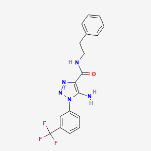 B2813819 5-amino-N-phenethyl-1-(3-(trifluoromethyl)phenyl)-1H-1,2,3-triazole-4-carboxamide CAS No. 443112-31-0