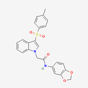 molecular formula C24H20N2O5S B2813820 N-(benzo[d][1,3]dioxol-5-yl)-2-(3-tosyl-1H-indol-1-yl)acetamide CAS No. 946223-91-2