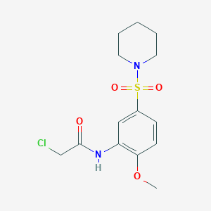 molecular formula C14H19ClN2O4S B2813831 2-chloro-N-[2-methoxy-5-(piperidine-1-sulfonyl)phenyl]acetamide CAS No. 568543-70-4