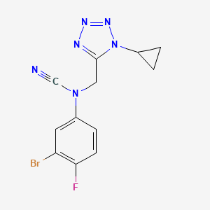 molecular formula C12H10BrFN6 B2813832 3-bromo-N-cyano-N-[(1-cyclopropyl-1H-1,2,3,4-tetrazol-5-yl)methyl]-4-fluoroaniline CAS No. 1445141-52-5
