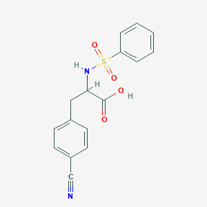 molecular formula C16H14N2O4S B2813841 3-(4-Cyanophenyl)-2-[(phenylsulfonyl)amino]propanoic acid CAS No. 1214694-25-3