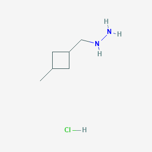 molecular formula C6H15ClN2 B2813846 ((3-Methylcyclobutyl)methyl)hydrazine hydrochloride CAS No. 2138103-93-0