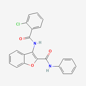 molecular formula C22H15ClN2O3 B2813848 3-(2-chlorobenzamido)-N-phenylbenzofuran-2-carboxamide CAS No. 887886-15-9