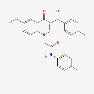 2-(6-ethyl-3-(4-methylbenzoyl)-4-oxoquinolin-1(4H)-yl)-N-(4-ethylphenyl)acetamide