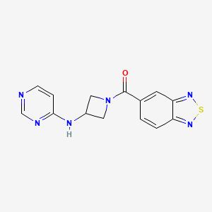 molecular formula C14H12N6OS B2813857 N-[1-(2,1,3-benzothiadiazole-5-carbonyl)azetidin-3-yl]pyrimidin-4-amine CAS No. 2097896-19-8