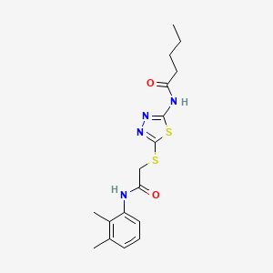 molecular formula C17H22N4O2S2 B2813860 N-(5-((2-((2,3-dimethylphenyl)amino)-2-oxoethyl)thio)-1,3,4-thiadiazol-2-yl)pentanamide CAS No. 392294-17-6