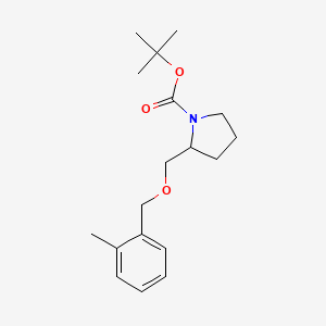 molecular formula C18H27NO3 B2813868 tert-Butyl 2-(((2-methylbenzyl)oxy)methyl)pyrrolidine-1-carboxylate CAS No. 1121602-79-6