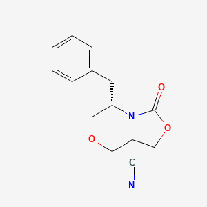 molecular formula C14H14N2O3 B2813869 rac-(5S,8aS)-5-Benzyl-3-oxohexahydrooxazolo[4,3-c][1,4]oxazine-8a-carbonitrile CAS No. 1556097-89-2