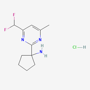 1-[4-(Difluoromethyl)-6-methylpyrimidin-2-yl]cyclopentan-1-amine;hydrochloride