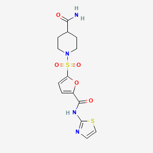 1-((5-(Thiazol-2-ylcarbamoyl)furan-2-yl)sulfonyl)piperidine-4-carboxamide
