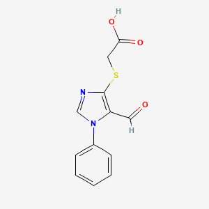 [(5-formyl-1-phenyl-1H-imidazol-4-yl)sulfanyl]acetic acid