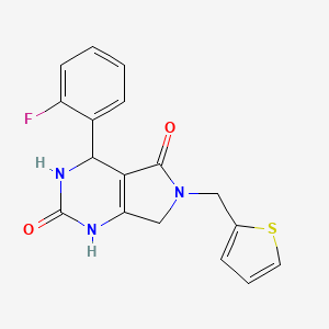 4-(2-fluorophenyl)-6-(thiophen-2-ylmethyl)-3,4,6,7-tetrahydro-1H-pyrrolo[3,4-d]pyrimidine-2,5-dione
