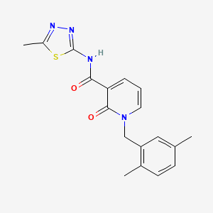 molecular formula C18H18N4O2S B2813887 1-(2,5-dimethylbenzyl)-N-(5-methyl-1,3,4-thiadiazol-2-yl)-2-oxo-1,2-dihydropyridine-3-carboxamide CAS No. 946220-85-5