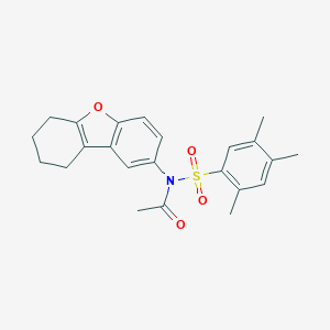 molecular formula C23H25NO4S B281389 N-(6,7,8,9-tetrahydrodibenzo[b,d]furan-2-yl)-N-[(2,4,5-trimethylphenyl)sulfonyl]acetamide 