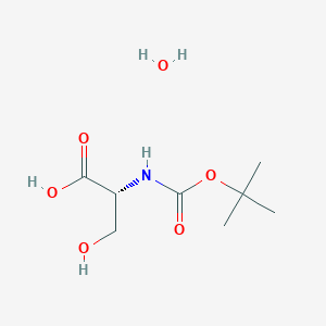 molecular formula C8H17NO6 B2813893 (R)-2-((tert-Butoxycarbonyl)amino)-3-hydroxypropanoic acid hydrate CAS No. 350230-37-4