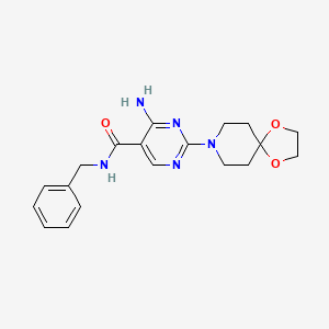 4-amino-N-benzyl-2-(1,4-dioxa-8-azaspiro[4.5]dec-8-yl)pyrimidine-5-carboxamide