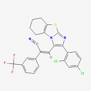 (Z)-3-[2-(2,4-dichlorophenyl)-5,6,7,8-tetrahydroimidazo[2,1-b][1,3]benzothiazol-1-yl]-2-[3-(trifluoromethyl)phenyl]prop-2-enenitrile