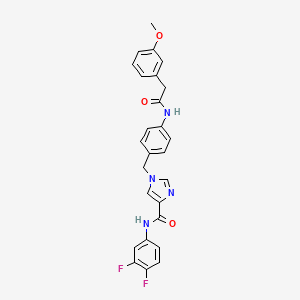 molecular formula C26H22F2N4O3 B2813911 N-(3,4-difluorophenyl)-1-(4-(2-(3-methoxyphenyl)acetamido)benzyl)-1H-imidazole-4-carboxamide CAS No. 1251575-01-5