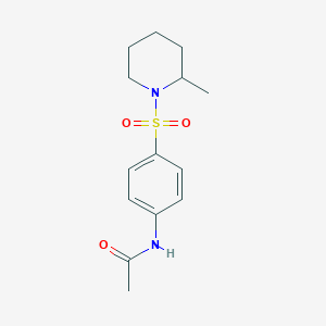 molecular formula C14H20N2O3S B2813921 N-{4-[(2-methylpiperidin-1-yl)sulfonyl]phenyl}acetamide CAS No. 282104-66-9