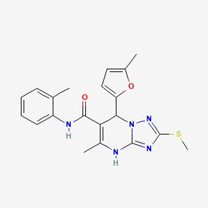 molecular formula C20H21N5O2S B2813926 5-甲基-7-(5-甲基呋喃-2-基)-2-(甲硫基)-N-(邻甲苯)-4,7-二氢-[1,2,4]三氮杂[1,5-a]嘧啶-6-羧酰胺 CAS No. 941943-59-5