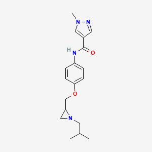 1-Methyl-N-[4-[[1-(2-methylpropyl)aziridin-2-yl]methoxy]phenyl]pyrazole-4-carboxamide
