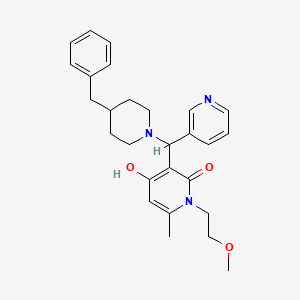 3-((4-benzylpiperidin-1-yl)(pyridin-3-yl)methyl)-4-hydroxy-1-(2-methoxyethyl)-6-methylpyridin-2(1H)-one