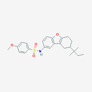molecular formula C24H29NO4S B281393 4-methoxy-N-(8-tert-pentyl-6,7,8,9-tetrahydrodibenzo[b,d]furan-2-yl)benzenesulfonamide 