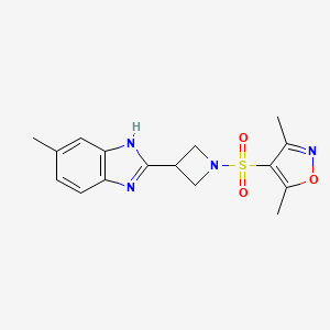 3,5-dimethyl-4-((3-(5-methyl-1H-benzo[d]imidazol-2-yl)azetidin-1-yl)sulfonyl)isoxazole