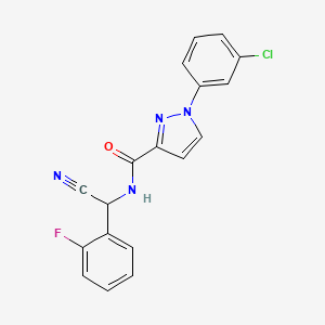 molecular formula C18H12ClFN4O B2813935 1-(3-chlorophenyl)-N-[cyano(2-fluorophenyl)methyl]-1H-pyrazole-3-carboxamide CAS No. 1808676-14-3