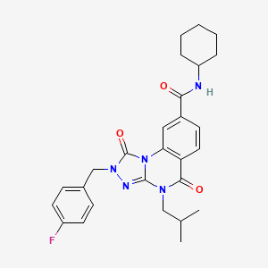 N-cyclohexyl-2-(4-fluorobenzyl)-4-isobutyl-1,5-dioxo-1,2,4,5-tetrahydro-[1,2,4]triazolo[4,3-a]quinazoline-8-carboxamide
