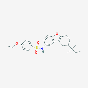 molecular formula C25H31NO4S B281394 4-ethoxy-N-[8-(2-methylbutan-2-yl)-6,7,8,9-tetrahydrodibenzo[b,d]furan-2-yl]benzenesulfonamide 