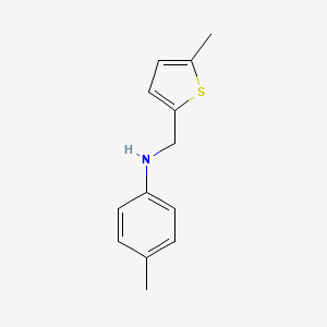molecular formula C13H15NS B2813946 4-methyl-N-[(5-methylthiophen-2-yl)methyl]aniline CAS No. 51306-05-9