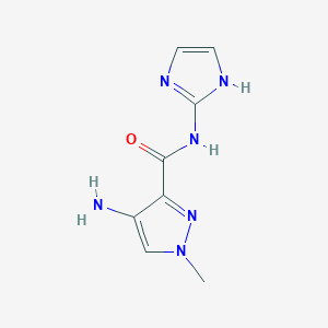molecular formula C8H10N6O B2813952 4-amino-N-(1H-imidazol-2-yl)-1-methyl-1H-pyrazole-3-carboxamide CAS No. 1480596-23-3